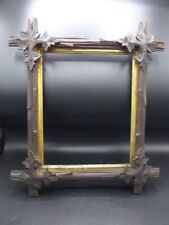 BLACK DRILL PHOTO FRAME WOOD FOLIAGE DECOR