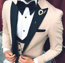 Designer Smoking Mariage Fête Beige Costume pour Hommes Gilet Lot Cintré