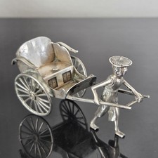 Rickshaw en Argent Statuette