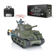 Used US STOCK Heng Long 2.4G 1/16 TK7.0 Plastic M4A3 Sherman RTR RC Tank 3898
