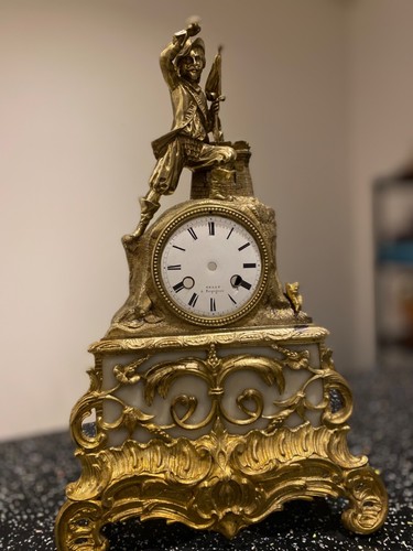 Pendule cheminée bronze - cheminée,