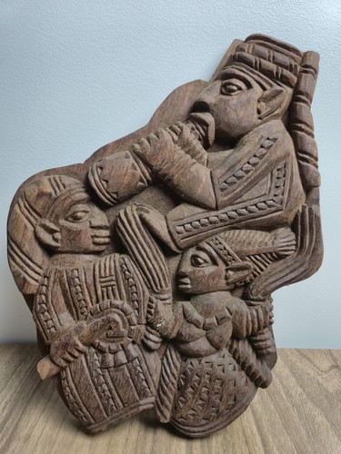 Ancien panneau bois sculpté - ancien,