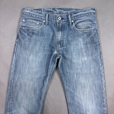 Levis Jeans Men 32x34 Blue 527 Bootcut Pants Denim Pants Faded Light Wash Flap