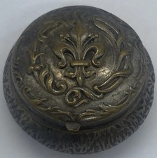 Antique Fleur De Lys Pill Box Late 19th Century