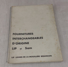 Ancien document technique, catalogue fournitures de montres Lip et Sam, 1936