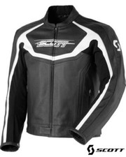 BLOUSON DE CUIR SCOTT TYLER LTHR noir/blanc  SPORT LEATHER  JACKET 