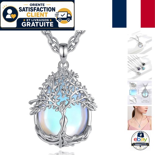 Pendentif pierre lune - pierre, et