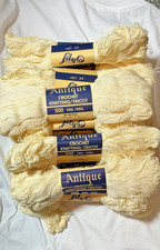 VTG Lot Of  10 Antique Crochet & Knitting Tricot Cotton Yarn  3 CREAM 500 yds