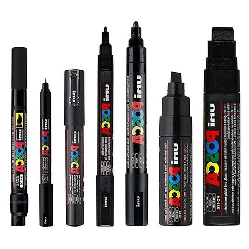 Lot marqueurs posca noir - de,