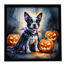 Impression Métallique Encadrée De Chiot Vampire Pour Halloween