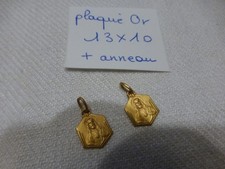 lot of 2 very nice antique gold plated medal F France 1960 SACRED HEART