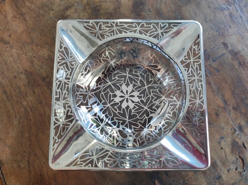 Cendrier art déco - cristal, ou