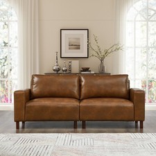 78" Brown PU Leather Loveseat