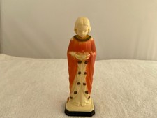 Vintage Molded Plastic Religious Catholic Boy Communion Figurine Orange Robe