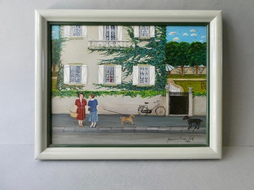 Tableau naïf huile sur toile - tableau,