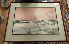 TABLEAU Aquarelle Signée LE