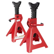 AREBOS 2x Chandelles À Crémaillère Crics De Levage Stabilité Rouge 6T | 4 Pieds