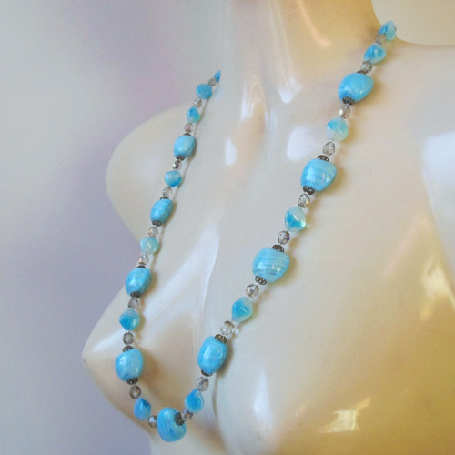 Ancien collier pate verre - collier,