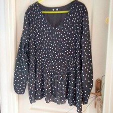 Tunique voile doublée noire à pois blancs taille 54 occasion