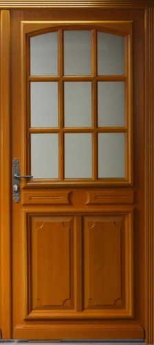 Porte entree bois vitree - bois,