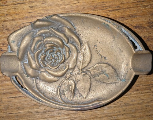 Ancien cendrier bronze rose - ancien,