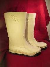 ROMIKA Women Vintage White Rubber Boots Size 37 Rubber