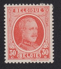 1922-1925 le roi Albert TIMBRE 30c Belgique rouge neuf