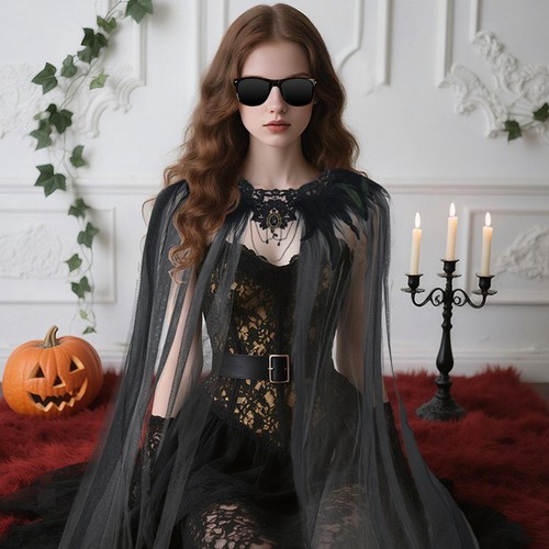 Cape noire halloween - noire, d'halloween