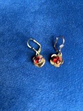 Boucles d'oreilles  Rétro Vintage. Cristal SWAROVSKI Scarlet