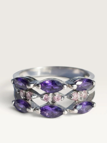 Bague argent 925 pierres ovale - 925,
