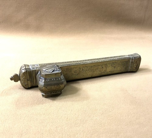 Ancien encrier plumier bronze - ancien,