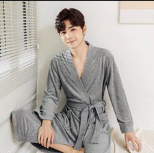 Peignoir Pour Homme En Éponge Avec Lacets Vêtements De Nuit Maison Hôtel Chambre