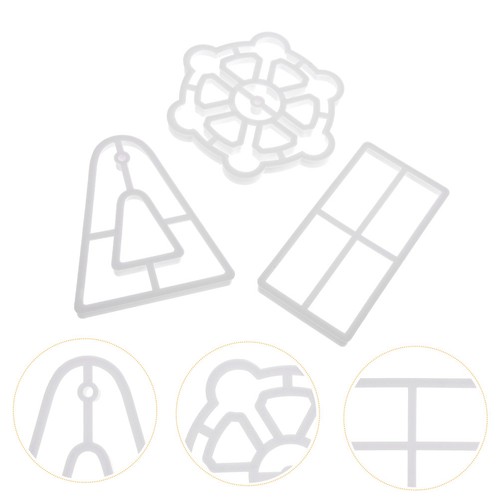 3pcs white plastic ferris - plastic,
