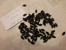 Lot 100 Antique Paris Jet Bead Black 2 Hole Faceted Glass