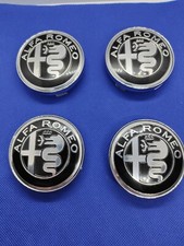 4 Cache Moyeu Centre De Roue Alfa Romeo noir 60mm
