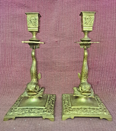 Ancienne paire flambeaux - paire,