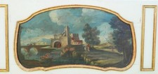 Landscape painting top door oil/canvas of the 18th century
