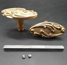 Ancienne Paire de Poignée, Bouton de Porte en Bronze Fleurie Style Louis XVI n°7