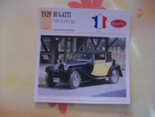 CARTE FICHE BUGATTI TYPE 40 SPECIALE
