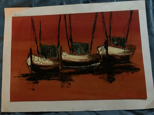 Peinture bateaux pêche - bateaux, de