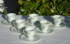 Antique Royal Manufacture Service of 6 Limoges Porcelain Mocha Cups