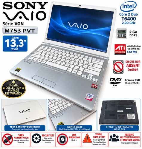 Sony vaio vgn core 2 - 13.3", duo