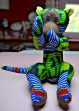 PETIT SINGE  en tissu wax africain CAJOU DAKAR