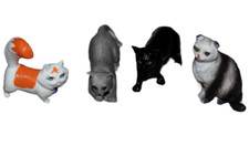 Cat Kitty Plastic Mini Figures Toys Lot of 4 China 2" Chartreux Scottish Fold