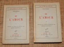 Stendhal DE L'AMOUR Tomes 1 & 2 LE DIVAN 1927 vergé N°