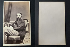 Monsieur en armchair vintage albumen print CDV.