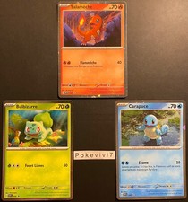 x3 Pokemon Cards CARAPUCE 048 SALAMECHE 047 BULBIZARRE 046 PROMO PLEASE FR NEW