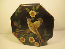 Art Deco Advertising Tin Box / Jewelry Box With Bird / Painting
