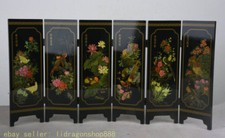 18 "de la chine lacquerware chinois paysages paravent saisons fleur oiseau