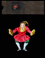 Le CYMBALIER - Plaque lanterne magique animée 1850